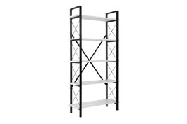 Nordure Estantería 90x180x33.5 cm Tablero Melamina y Metal Blanco Negro
